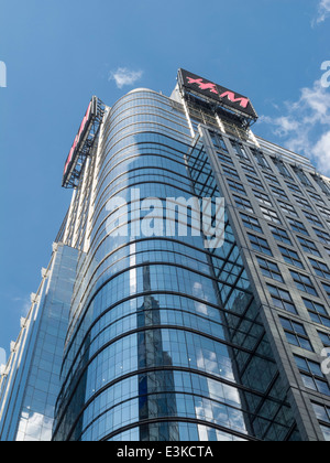 H&M Clothing Store Building Facade and Sign in Times Square, NYC, USA Stock Photo