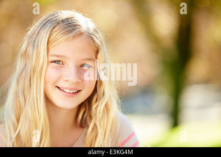 Portrait Of Pretty Girl In Countryside Stock Photo