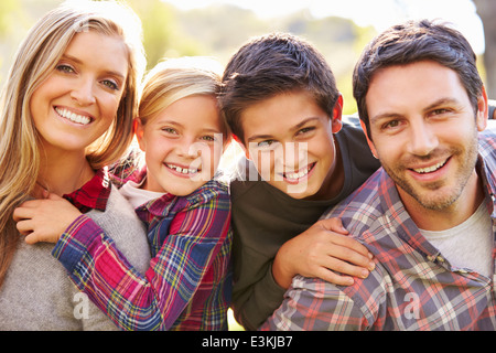 Portrait Of Family In Countryside Stock Photo