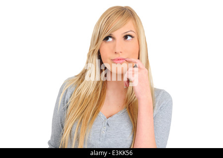 Isolated young casual woman Stock Photo