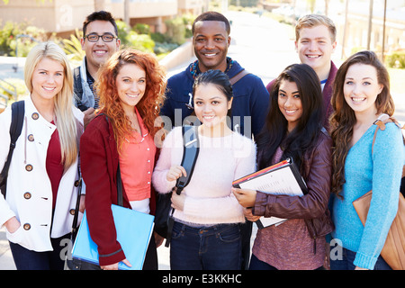 Portrait Of University Students Outdoors On Campus Stock Photo