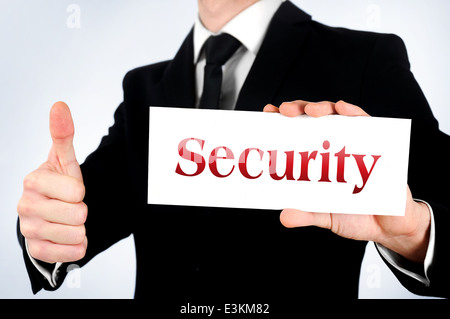 Business man showing card and agree Stock Photo
