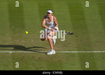 London, UK. 24th June, 2014. Wimbledon Tennis Championships Eugenie Bouchard of Canada in action against Daniela Hantuchova of Slovakia during day two ladies singles first round match at the Wimbledon Tennis Championships at The All England Lawn Tennis Club in London, United Kingdom. Credit:  Action Plus Sports/Alamy Live News Stock Photo