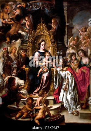 Marriage of St. Catherine 1680  Valdes Leal Juan de 1622 - 1690 Spain Spanish Stock Photo