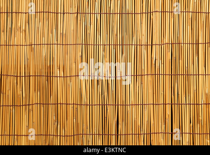 Wall from the tied up wooden planks (japanese style) Stock Photo