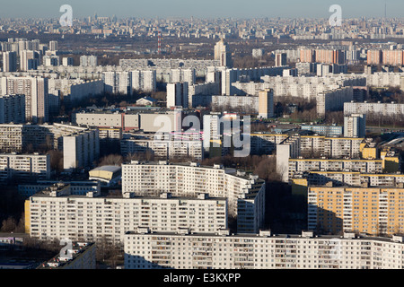 Aerial view of Moscow district,Russia Stock Photo