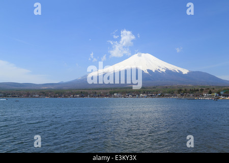 Mt.Fuji at Lake Yamanaka, Yamanashi, Japan Stock Photo