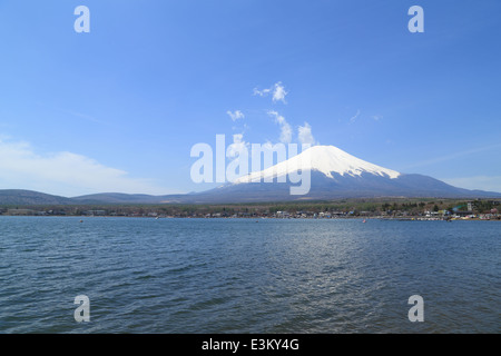 Mt.Fuji at Lake Yamanaka, Yamanashi, Japan Stock Photo