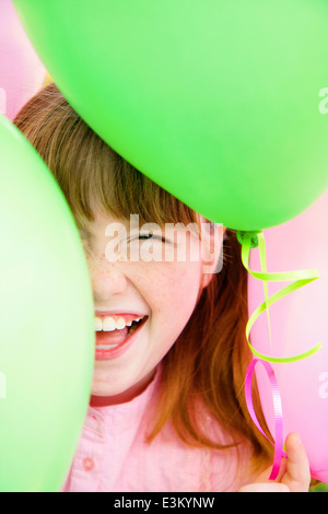 Picture of girl (10-12) having fun Stock Photo