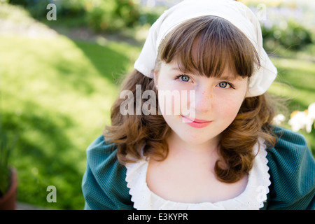 Portrait of teenage girl (10-13) wearing headscarf