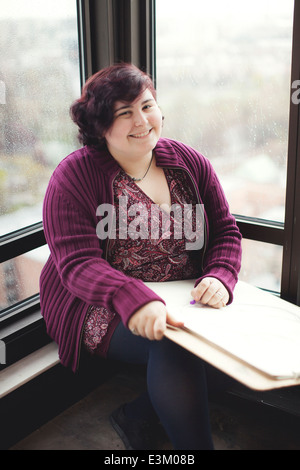 Portrait of young fine arts painter, Massachusetts, USA Stock Photo