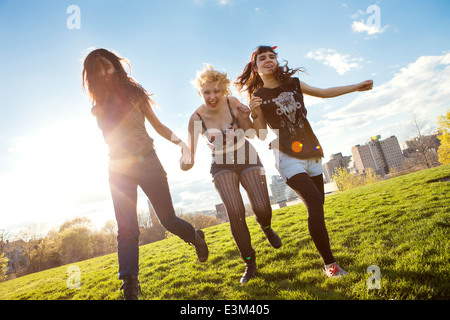 Three young women having fun Stock Photo