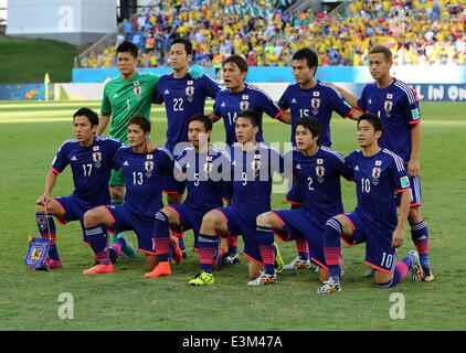 Cuiaba, Brazil. 24th June, 2014. FIFA World Cup football finals, Group C, Japan versus Columbia. Japan team group line-up Credit:  Action Plus Sports/Alamy Live News Stock Photo
