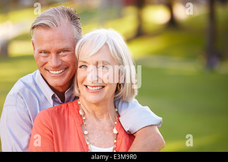 Outdoor Portrait Of Mature Romantic Couple Stock Photo