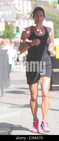 Wimbledon London UK. 23rd June 2014. Amelie Mauresmo, newly appointed coach of Andy Murray out jogging in Wimbledon, UK Credit:  amer ghazzal/Alamy Live News Stock Photo