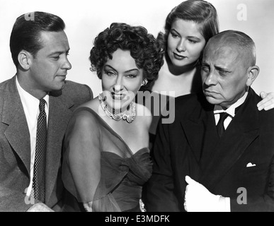 SUNSET BOULEVARD 1950 Paramount Pictures film with from left: William Holden, Gloria Swanson, Nancy Olson, Erich von Stronheim Stock Photo