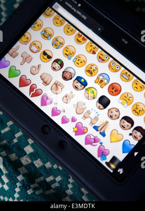 Emojis are ideograms or smileys used in electronic messages originally in Japan Stock Photo