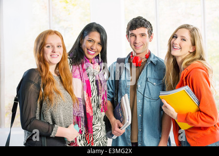 Portrait of smiling college students Stock Photo