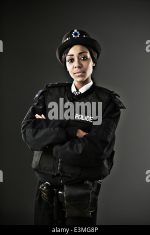 Portrait of serious policewoman Stock Photo