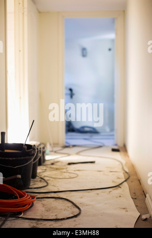 Interior of house under construction Stock Photo