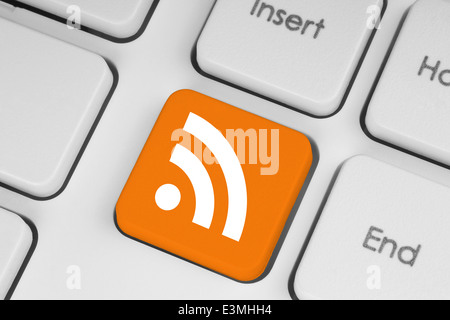 RSS button on keyboard close-up Stock Photo