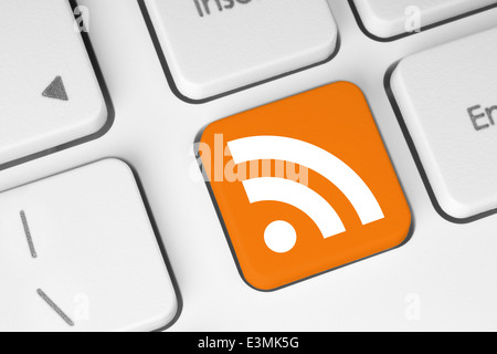 RSS button on keyboard close-up Stock Photo