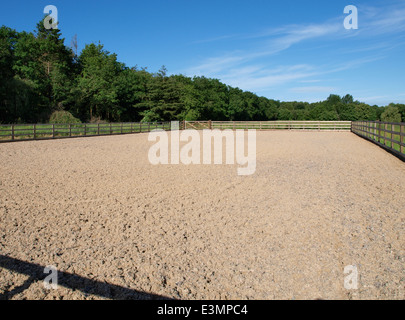 Sand horse riding paddock, UK Stock Photo