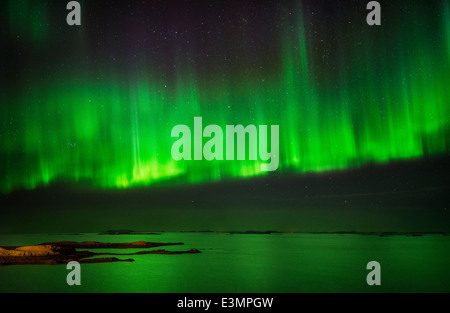 Aurora Borealis or Northern Lights, Stykkisholmur, Snaefellsnes Peninsula, Iceland Stock Photo