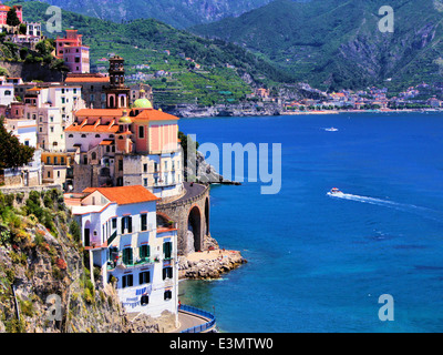 Beautiful village of Atrani along the Amalfi Coast, Italy Stock Photo