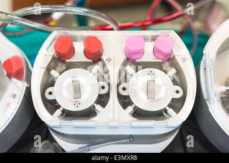 Roller pump part of heart lung machine Stock Photo