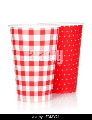 Disposable paper cups. Isolated on white background Stock Photo