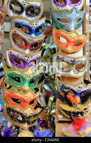 Rows of venetian carnival masks Stock Photo