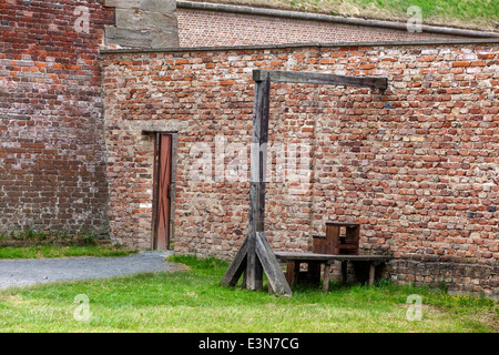The Gallows, Place of execution hanging in the Small Fortress Terezin, Theresienstadt, Czech Republic Stock Photo