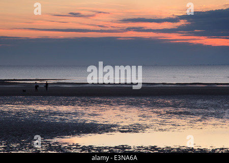 Sunset over The Wash, Hunstanton, Norfolk Stock Photo