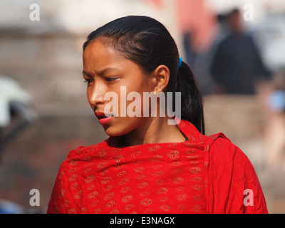 beautiful young girl from Kathmandu Nepal Stock Photo