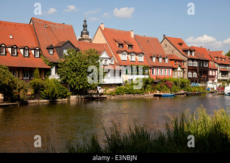 Klein-Venedig ('Little Venice'), former fishermen's houses at the regnitz river, historic city center in Bamberg, Upper Franconi Stock Photo