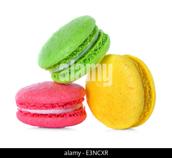 macaroons dessert close-up isolated on white background Stock Photo