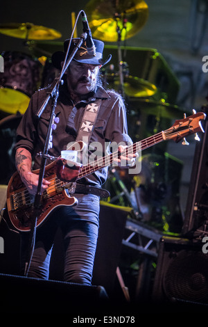 Milan Italy. 24th June 2014. The British hard rock band MOTORHEAD performs live at Ippodromo del Galoppo Stock Photo