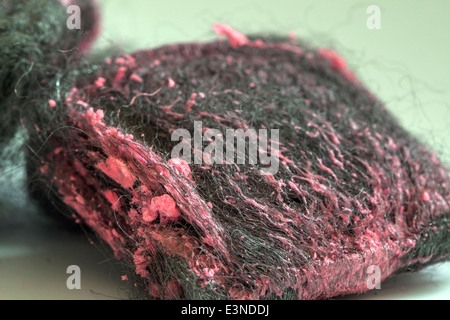 Macro of steel wool pads with soap Stock Photo