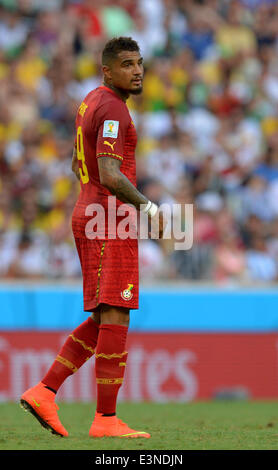 Fortaleza, Brazil. 21st June, 2014. FILE - Ghana's Kevin Prince Boateng during the FIFA World Cup 2014 group G preliminary round match between Germany and Ghana at the Estadio Castelao Stadium in Fortaleza, Brazil, 21 June 2014. Photo: Thomas Eisenhuth/dpa/Alamy Live News Stock Photo