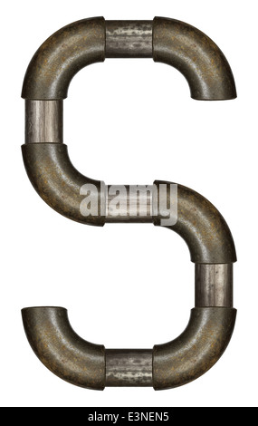 Industrial metal pipe alphabet letter Stock Photo