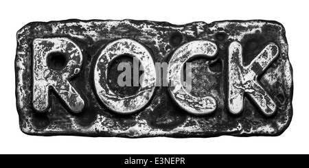 Rock word made of metal Stock Photo