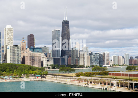 Downtown skyline from Navy Pier, Chicago, Illinois, United States of America Stock Photo