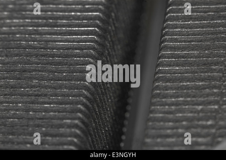 Macro-photo showing the cooling fins of a PC CPU cooling (fan) unit. Stock Photo