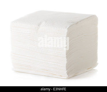 White Square Bar Napkin Isolated Stock Photo