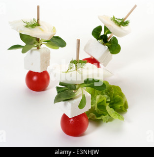 Tomato and Cheese Appetizers Stock Photo