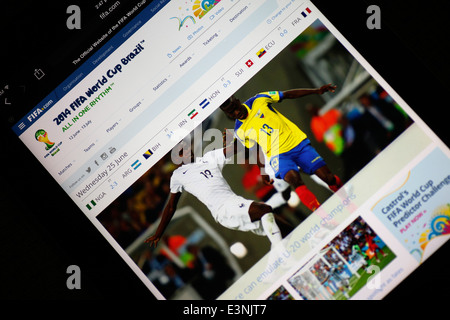 2014 FIFA world cup webpage Stock Photo