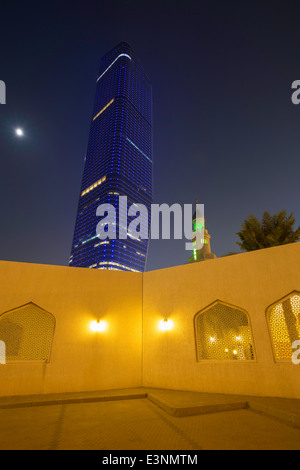 Arabian Peninsula. Kuwait, Kuwait City, Low angle view of the modern city skyline including the Al Hamra building Stock Photo