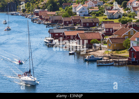 View of of an old fishing village Hamburgersund on the Swedish west coast Stock Photo