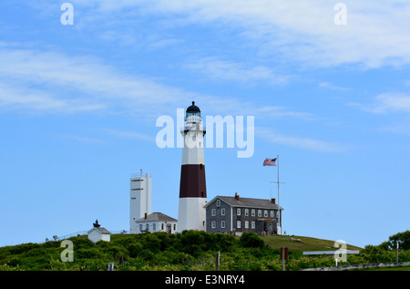 Montauk Point Light at Point State Park on Long Island, New York. Stock Photo